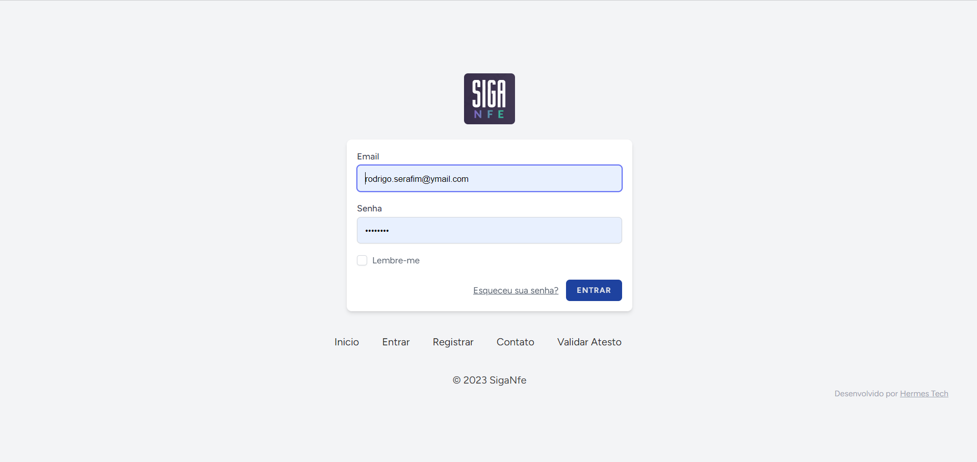 SigaNfe - Sistema de Gestão Fiscal